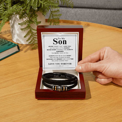 Load image into Gallery viewer, To My Son Bracelet from Mom and Dad Never Doubt Yourself and Always Remember the Faith I Have in You
