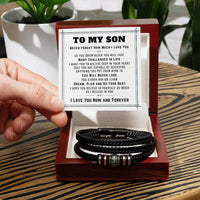 Load image into Gallery viewer, To My Son Bracelet from Mom and Dad, Believe in Yourself, Dream, Plan and Do Your Best
