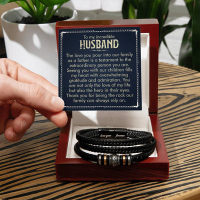 Load image into Gallery viewer, To My Husband Bracelet from Wife, Thank You for Being the Rock Our Family Can Always Rely On

