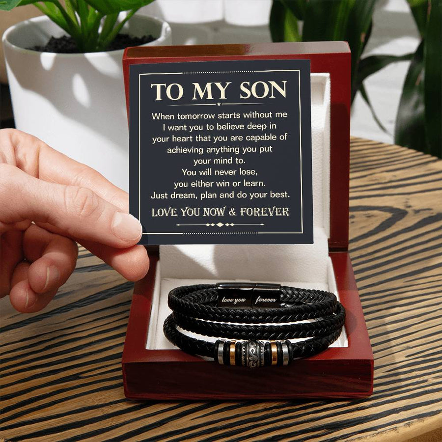 To My Son Bracelet Always Remember, Birthday Motivation Bracelet for Son from Mom