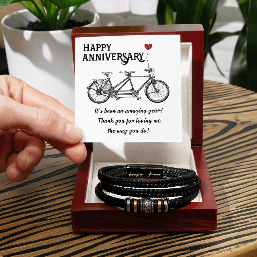 Anniversary Bracelet for Him from Wife, Romantic Anniversary Gifts for Husband
