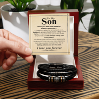 Load image into Gallery viewer, Gift for Son – Braided Leather Bracelet with Love You Forever Message, Infinity Symbol
