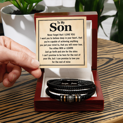 Load image into Gallery viewer, To My Son Forever Bracelet from Mom &amp;amp; Dad – Meaningful Gift for Birthday, Graduation or Christmas

