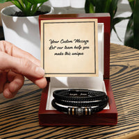 Load image into Gallery viewer, Personalized Gifts for Man, Forever Love Leather Bracelet W/ Custom Message Card
