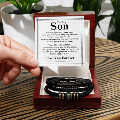 Load image into Gallery viewer, To My Son Bracelet from Mom and Dad, I Want You to Believe Deep in Your Heart
