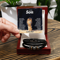 Load image into Gallery viewer, To My Son Braided Leather Bracelet, Love You Forever Bracelet for Son with Message Card
