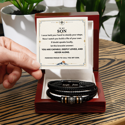 Load image into Gallery viewer, To My Son Bracelet Gift - You Are Never Alone
