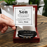 Load image into Gallery viewer, To My Son Bracelet from Mom and Dad Always Remember Leather, Birthday Day Gifts for Son from Mother
