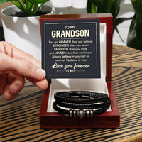 Load image into Gallery viewer, To My Grandson Bracelet from Grandma, Grandson Bracelet with Message Card
