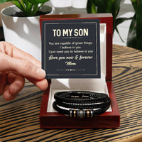 Load image into Gallery viewer, To My Son Bracelet Always Remember from Mom, Birthday Bracelet Gift for Son from Mother
