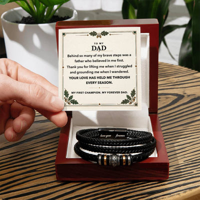 Load image into Gallery viewer, To My Dad Bracelet Gift - My First Champion, My Forever Dad

