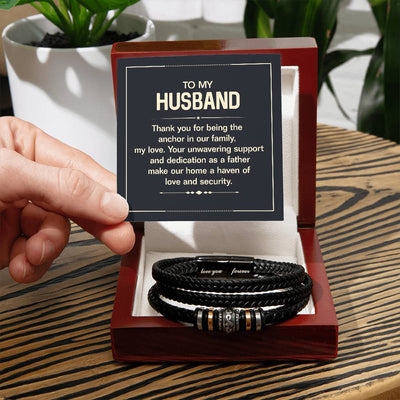 Load image into Gallery viewer, To My Husband Bracelet from Wife, Thank You for Being the Anchor in Our Family
