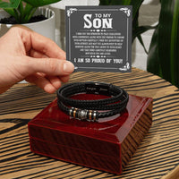 Load image into Gallery viewer, To My Son Bracelet Always Remember, I Wish You the Strength to Face Challenges with Confidence
