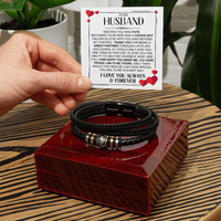 Load image into Gallery viewer, To My Husband Birthday Gifts, Love You Forever Engraved Leather Bracelet for Men, To My Man Gift
