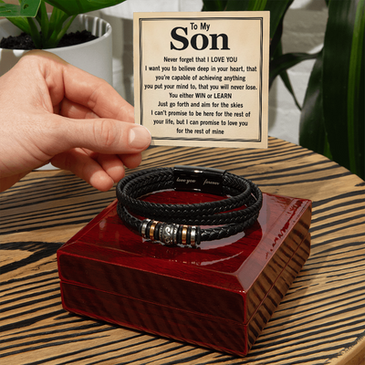 Load image into Gallery viewer, To My Son Forever Bracelet from Mom &amp;amp; Dad – Meaningful Gift for Birthday, Graduation or Christmas
