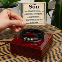 Load image into Gallery viewer, To My Son Forever Bracelet from Mom &amp; Dad – Meaningful Gift for Birthday, Graduation or Christmas
