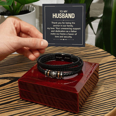 Load image into Gallery viewer, To My Husband Bracelet from Wife, Thank You for Being the Anchor in Our Family
