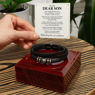 Load image into Gallery viewer, To My Dear Son Love You Forever Bracelet Gift from Mom

