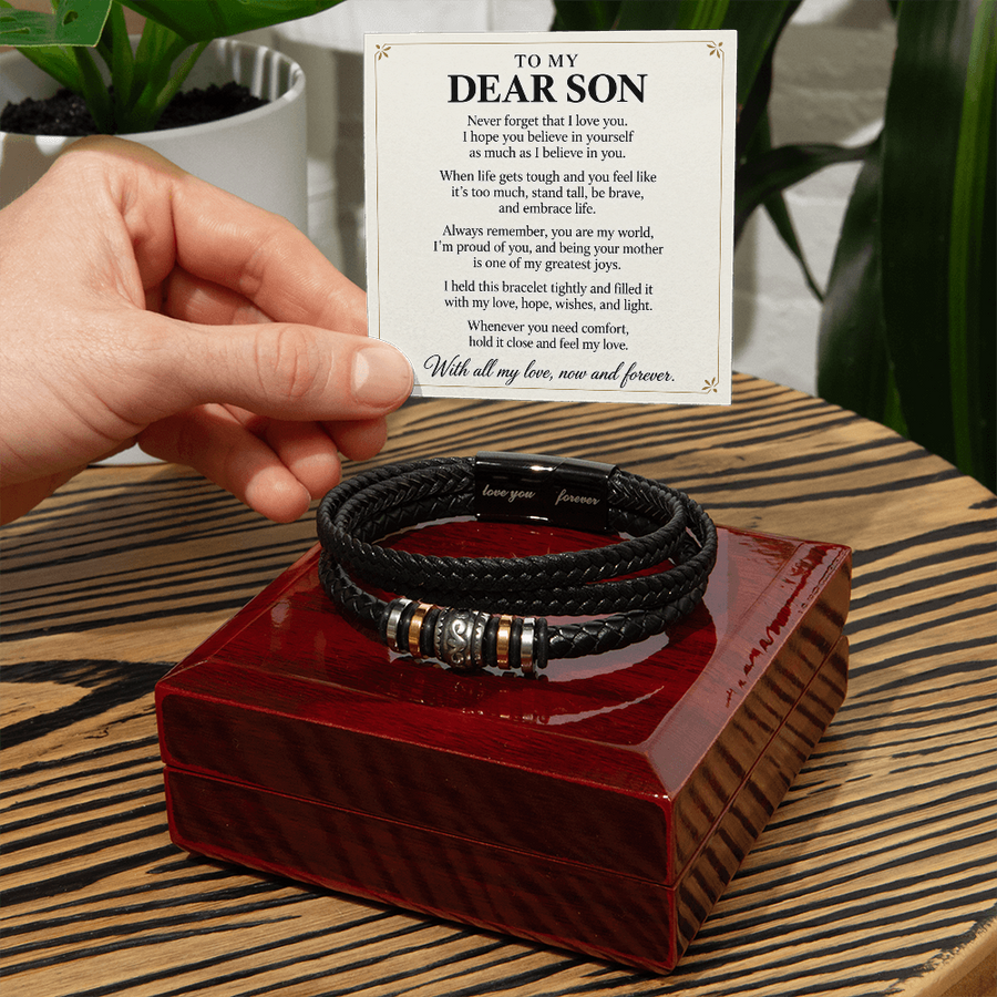 To My Dear Son Love You Forever Bracelet Gift from Mom