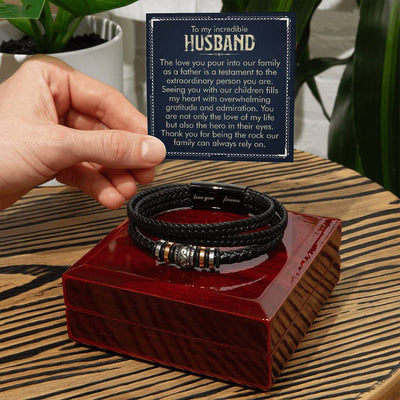 Load image into Gallery viewer, To My Husband Bracelet from Wife, Thank You for Being the Rock Our Family Can Always Rely On
