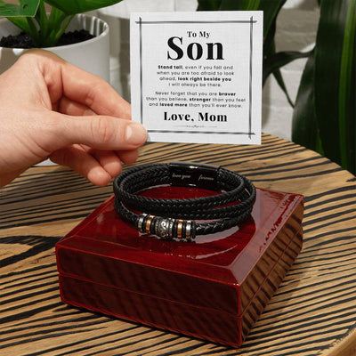 Load image into Gallery viewer, To My Son Bracelet from Mom and Dad Always Remember Leather, Birthday Day Gifts for Son from Mother

