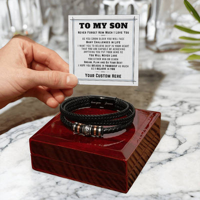 Load image into Gallery viewer, Personalized to My Son Bracelet from Mom, Unique Birthday Gifts for Son from Mom and Dad
