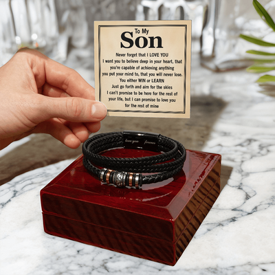 Load image into Gallery viewer, To My Son Forever Bracelet from Mom &amp;amp; Dad – Meaningful Gift for Birthday, Graduation or Christmas
