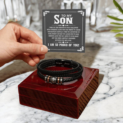 Load image into Gallery viewer, To My Son Bracelet Always Remember, I Wish You the Strength to Face Challenges with Confidence
