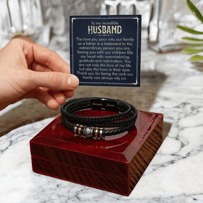 Load image into Gallery viewer, To My Husband Bracelet from Wife, Thank You for Being the Rock Our Family Can Always Rely On
