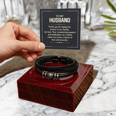 Load image into Gallery viewer, To My Husband Bracelet from Wife, Thank You for Being the Anchor in Our Family
