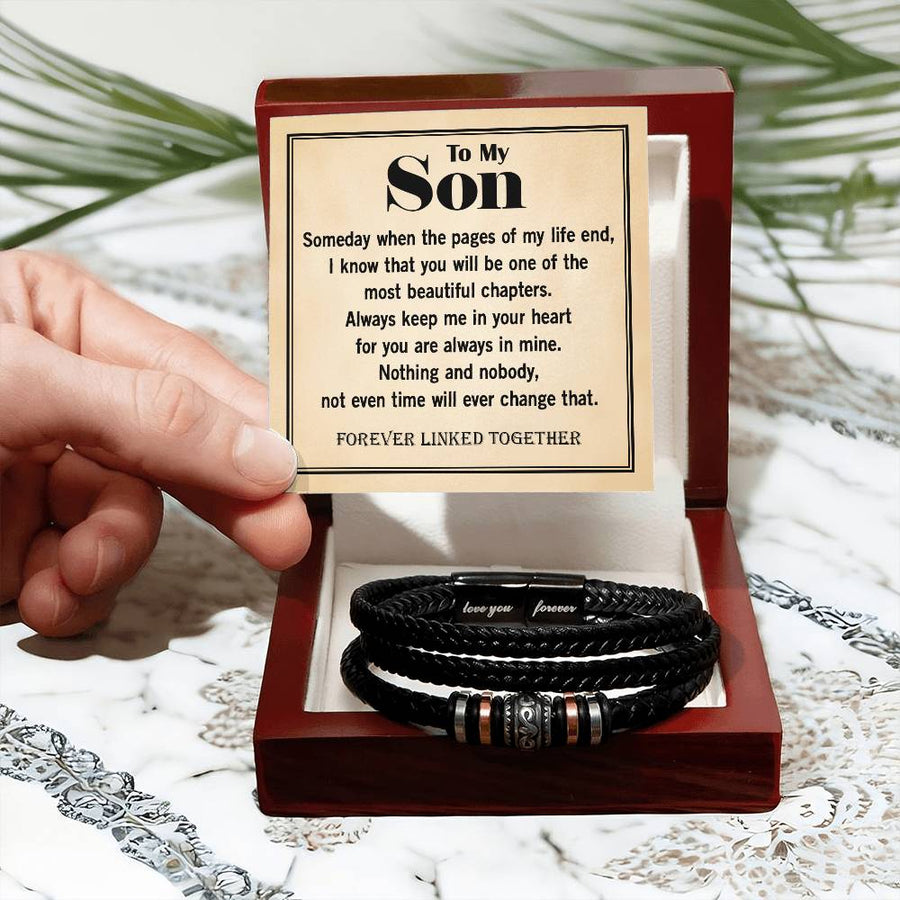 To My Son Bracelet from Mom and Dad, Mother and Son Forever Love Bracelet, Forever Linked Bracelet