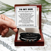 Load image into Gallery viewer, To My Son Bracelet from Mom and Dad, Believe in Yourself, Dream, Plan and Do Your Best
