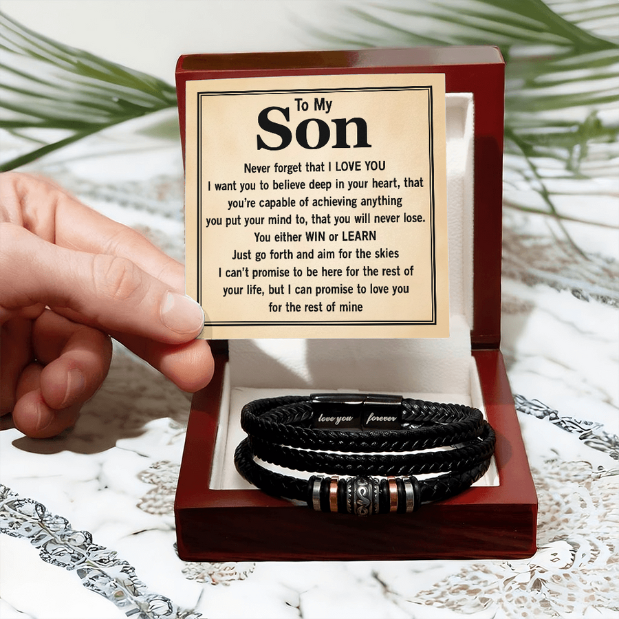 To My Son Forever Bracelet from Mom & Dad – Meaningful Gift for Birthday, Graduation or Christmas