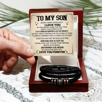 Load image into Gallery viewer, To My Son Bracelet Always Remember, Men Birthday Bracelet for Son from Mom with Message
