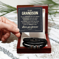 Load image into Gallery viewer, To My Grandson Bracelet from Grandma, Grandson Bracelet with Message Card
