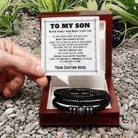 Load image into Gallery viewer, Personalized to My Son Bracelet from Mom, Unique Birthday Gifts for Son from Mom and Dad
