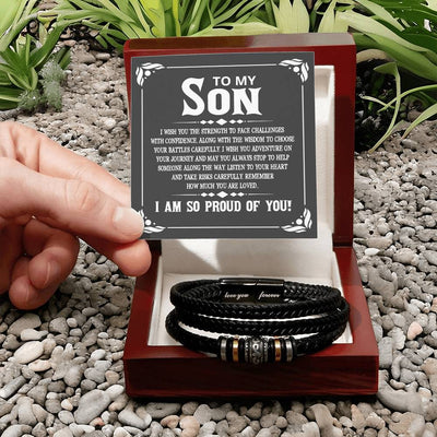 Load image into Gallery viewer, To My Son Bracelet Always Remember, I Wish You the Strength to Face Challenges with Confidence
