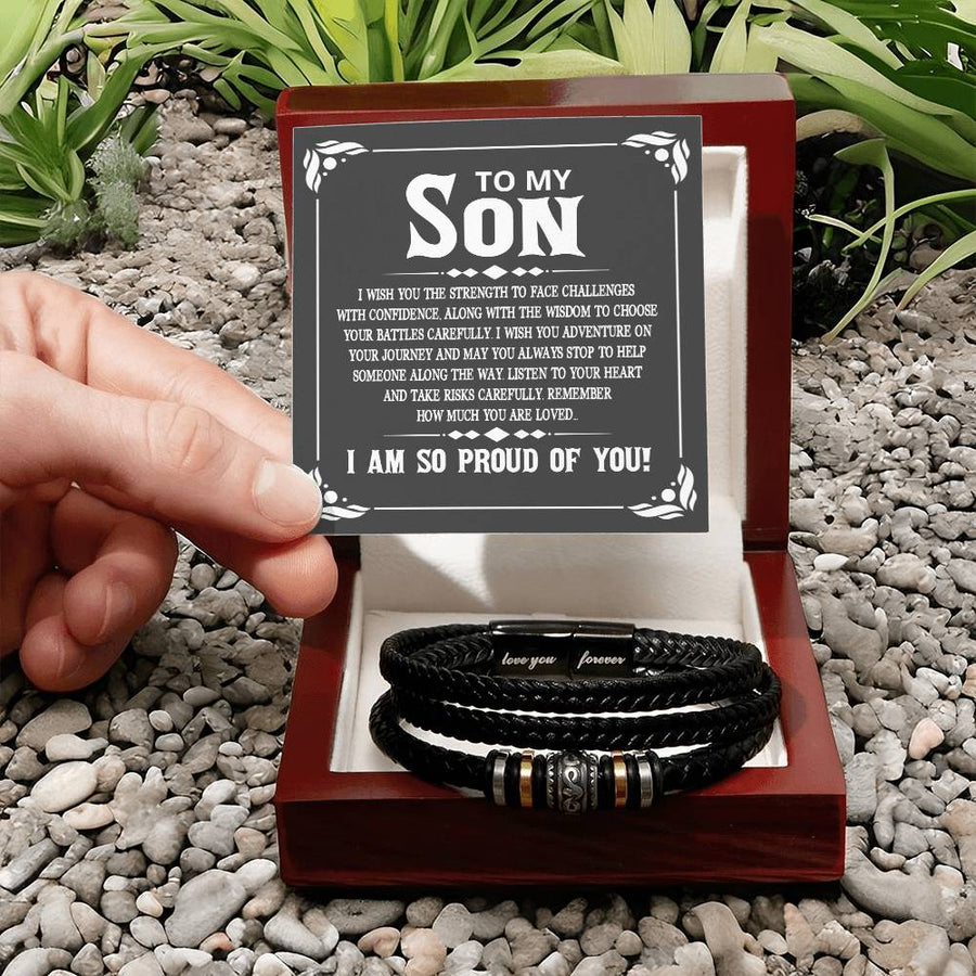 To My Son Bracelet Always Remember, I Wish You the Strength to Face Challenges with Confidence