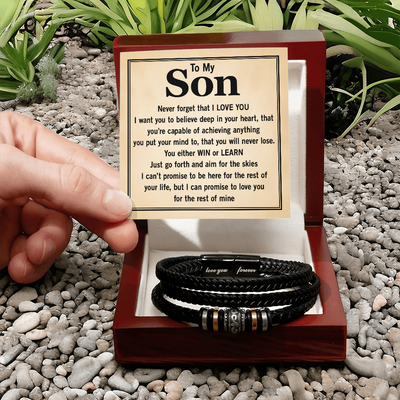 Load image into Gallery viewer, To My Son Forever Bracelet from Mom &amp;amp; Dad – Meaningful Gift for Birthday, Graduation or Christmas
