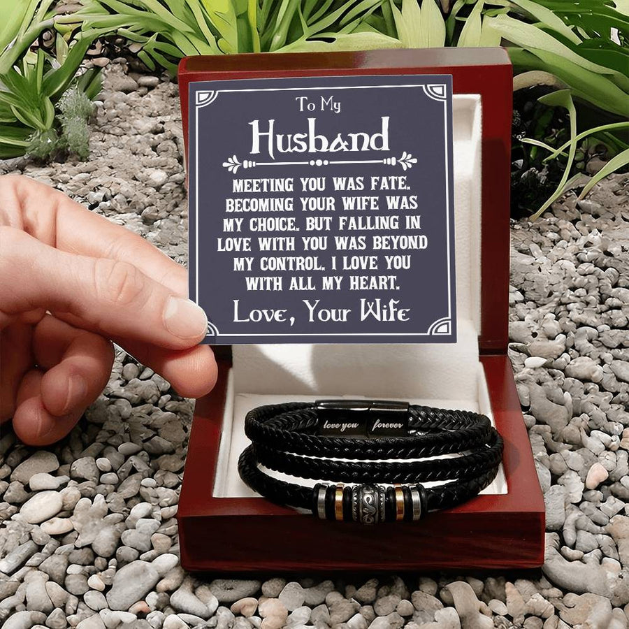 To My Husband Bracelet from Wife, Meeting You Was Fate, Becoming Your Friend Was a Choice