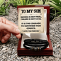 To My Son Courage Bracelet from Mom Dad, Success Is Not Final, Christmas Birthday Graduation Gift
