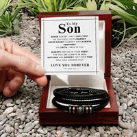 Load image into Gallery viewer, To My Son Bracelet from Mom and Dad Never Doubt Yourself and Always Remember the Faith I Have in You
