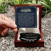 Load image into Gallery viewer, To My Husband Bracelet from Wife, Thank You for Being the Rock Our Family Can Always Rely On
