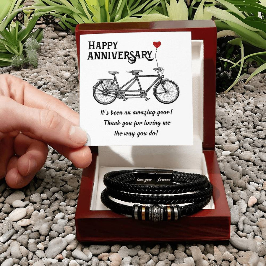 Anniversary Bracelet for Him from Wife, Romantic Anniversary Gifts for Husband