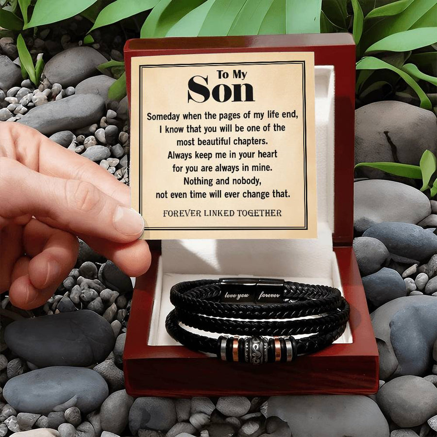 To My Son Bracelet from Mom and Dad, Mother and Son Forever Love Bracelet, Forever Linked Bracelet