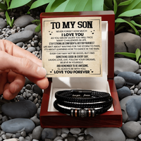 Load image into Gallery viewer, To My Son Bracelet Always Remember, Men Birthday Bracelet for Son from Mom with Message
