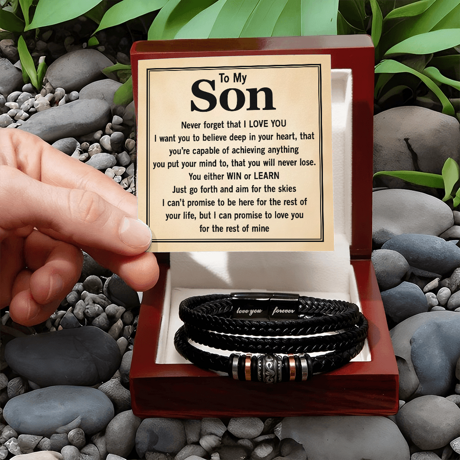To My Son Forever Bracelet from Mom & Dad – Meaningful Gift for Birthday, Graduation or Christmas