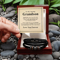 Load image into Gallery viewer, Personalized Grandson Bracelets, Grandson Bracelet from Grandma and Grandpa, Gifts for from Nana
