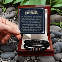 Load image into Gallery viewer, To My Husband Bracelet from Wife, Thank You for Being the Rock Our Family Can Always Rely On
