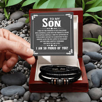 Load image into Gallery viewer, To My Son Bracelet Always Remember, I Wish You the Strength to Face Challenges with Confidence
